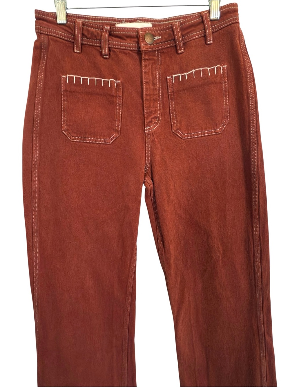 Seventy + Mochi Rust Red Wide-Leg Denim Jeans – Women’s Size 29 - Picture 2 of 15